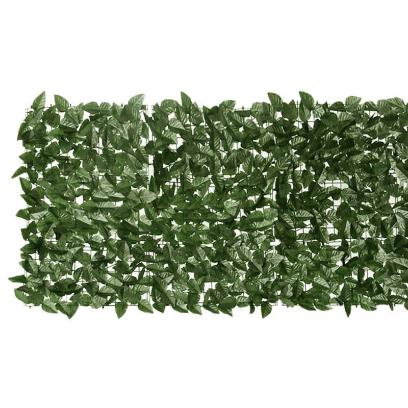 Osłona balkonowa, ciemnozielone liście, 200x75 cm