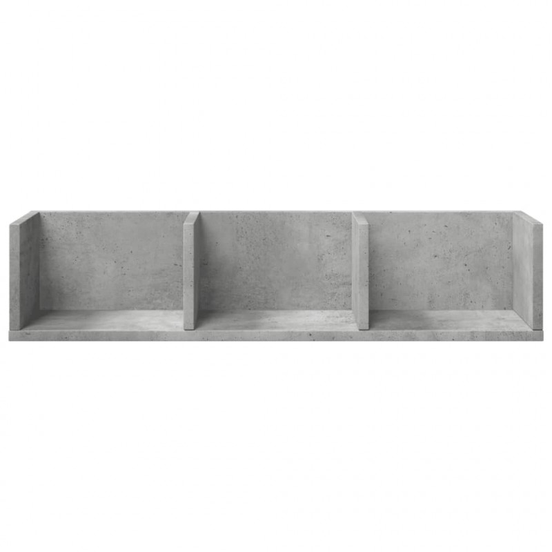 Szafki wiszące, 2 szt., szarość betonu, 75x18x16,5 cm