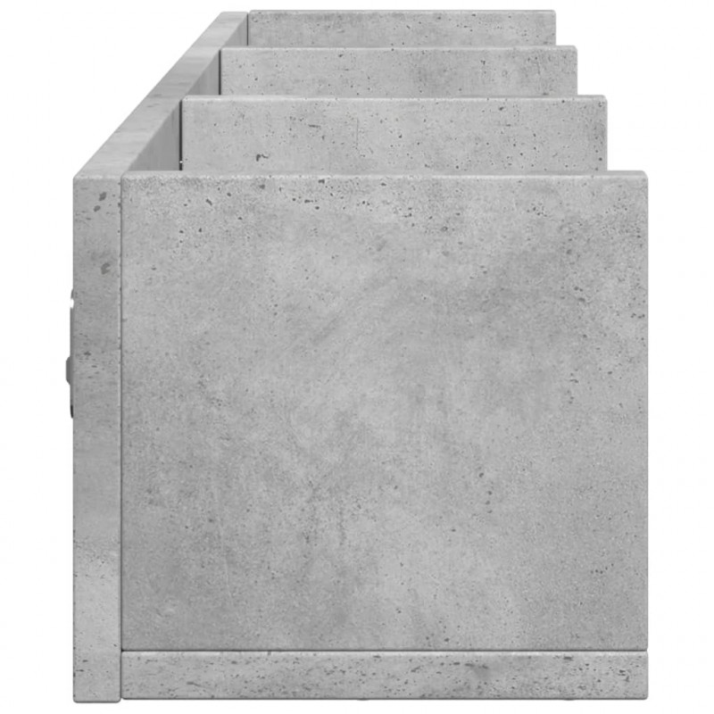 Szafki wiszące, 2 szt., szarość betonu, 75x18x16,5 cm