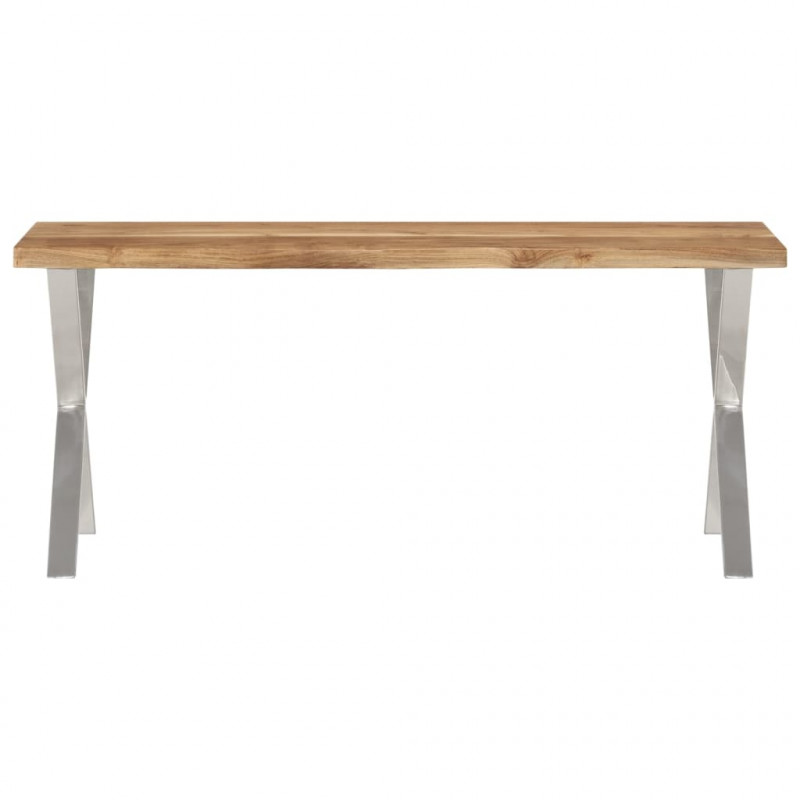 Ławka z naturalną krawędzią drewna, 105 cm, drewno akacjowe