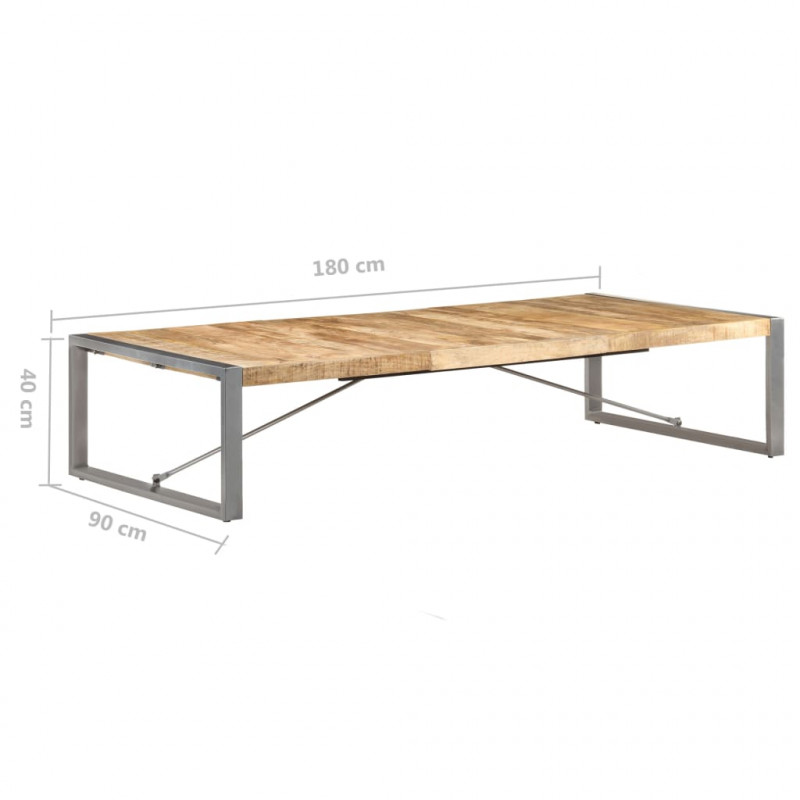Stolik kawowy, 180 x 90 x 40 cm, surowe drewno mango