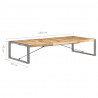 Stolik kawowy, 180 x 90 x 40 cm, surowe drewno mango