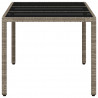 Stół ogrodowy ze szklanym blatem, szary 150x90x75 cm, rattan PE
