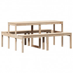 Stół piknikowy, 160x134x75 cm, lite drewno sosnowe