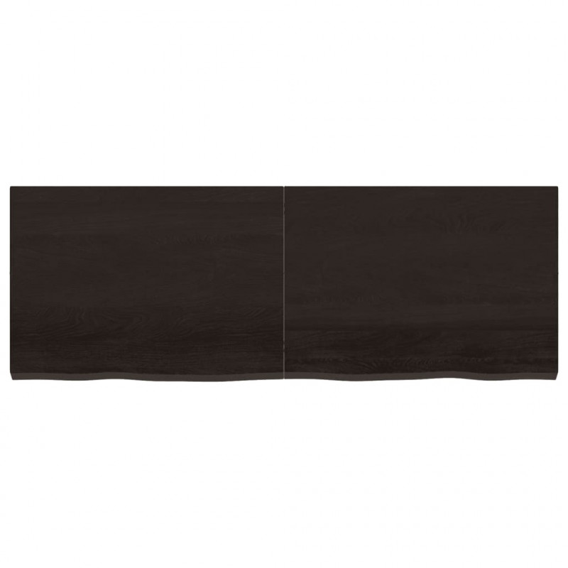 Blat stołu, ciemnobrązowy, 140x50x(2-4) cm, lite drewno dębowe