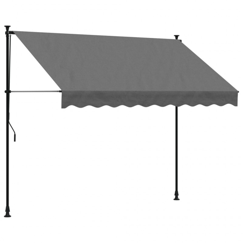 Markiza zwijana, antracytowa, 250x150 cm, tkanina i stal