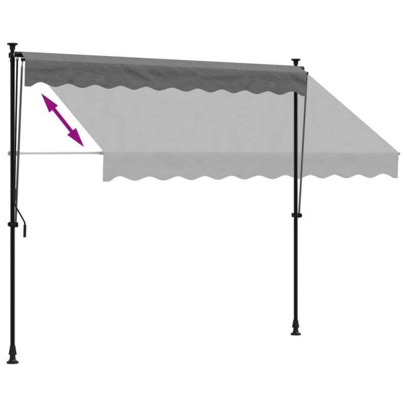 Markiza zwijana, antracytowa, 250x150 cm, tkanina i stal