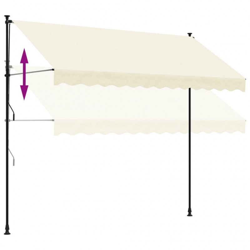 Markiza zwijana, kremowa, 300x150 cm, tkanina i stal