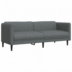 Sofa trzyosobowa, ciemnoszara, tkanina