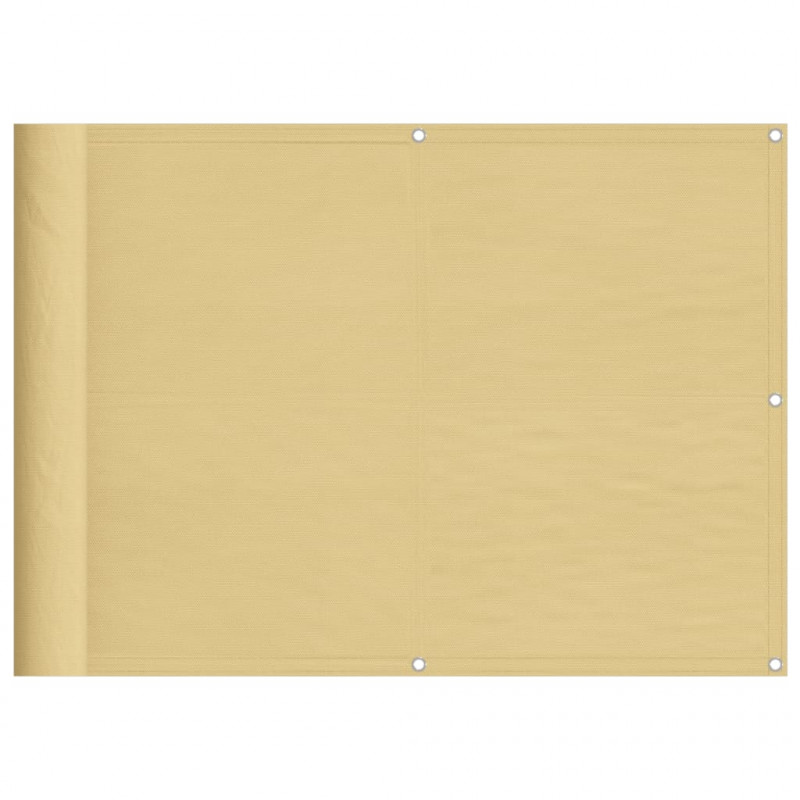 Parawan balkonowy, piaskowy, 75x600 cm, 100% poliester Oxford