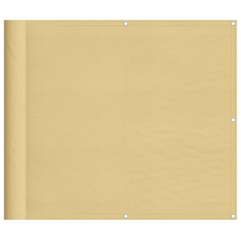 Parawan balkonowy, piaskowy, 90x500 cm, 100% poliester Oxford