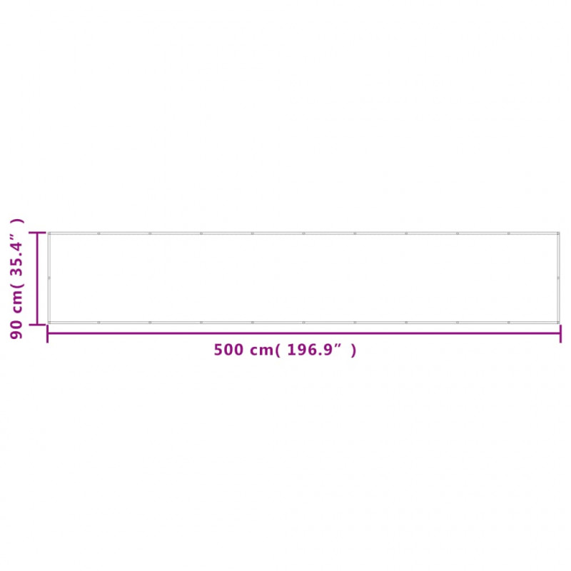 Parawan balkonowy, piaskowy, 90x500 cm, 100% poliester Oxford