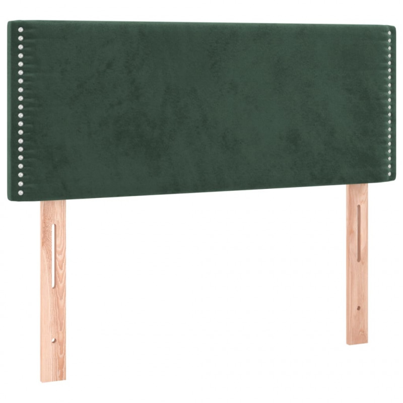 Łóżko kontynentalne z materacem i LED, ciemna zieleń, 120x190cm