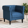 Fotel Chesterfield, niebieski, obity tkaniną