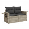 8-cz. zestaw mebli ogrodowych, poduszki, jasnoszary polirattan