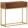 Stolik konsolowy, 90x30x76 cm, lite drewno mango i żelazo