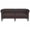 Sofa Chesterfield, dwuosobowa, ciemnobrązowa, obita tkaniną