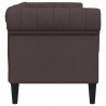 Sofa Chesterfield, dwuosobowa, ciemnobrązowa, obita tkaniną