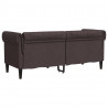 Sofa Chesterfield, dwuosobowa, ciemnobrązowa, obita tkaniną