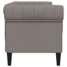 Sofa Chesterfield, dwuosobowa, kolor taupe, obita tkaniną