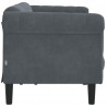 Sofa 3-osobowa, ciemnoszara, tapicerowana aksamitem