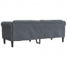 Sofa 3-osobowa, ciemnoszara, tapicerowana aksamitem