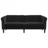 Sofa 3-osobowa, czarna, tapicerowana aksamitem