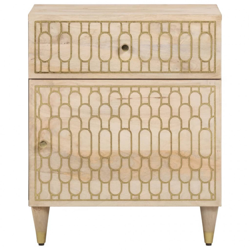 Szafka nocna, 50x33x60 cm, lite drewno mango