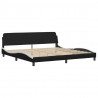 Łóżko z materacem, czarno-białe, 200x200 cm, sztuczna skóra