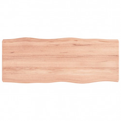 Blat jasnobrązowy 100x40x(2-6) cm drewno z naturalną krawędzią