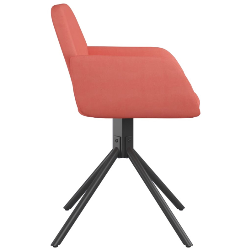 Obrotowe krzesła stołowe, 2 szt., różowe, aksamitne