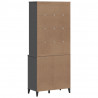 Kredens VIKEN, antracytowy, 80x40x190 cm, lite drewno sosnowe