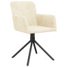 Obrotowe krzesła stołowe, 2 szt., kremowe, aksamitne