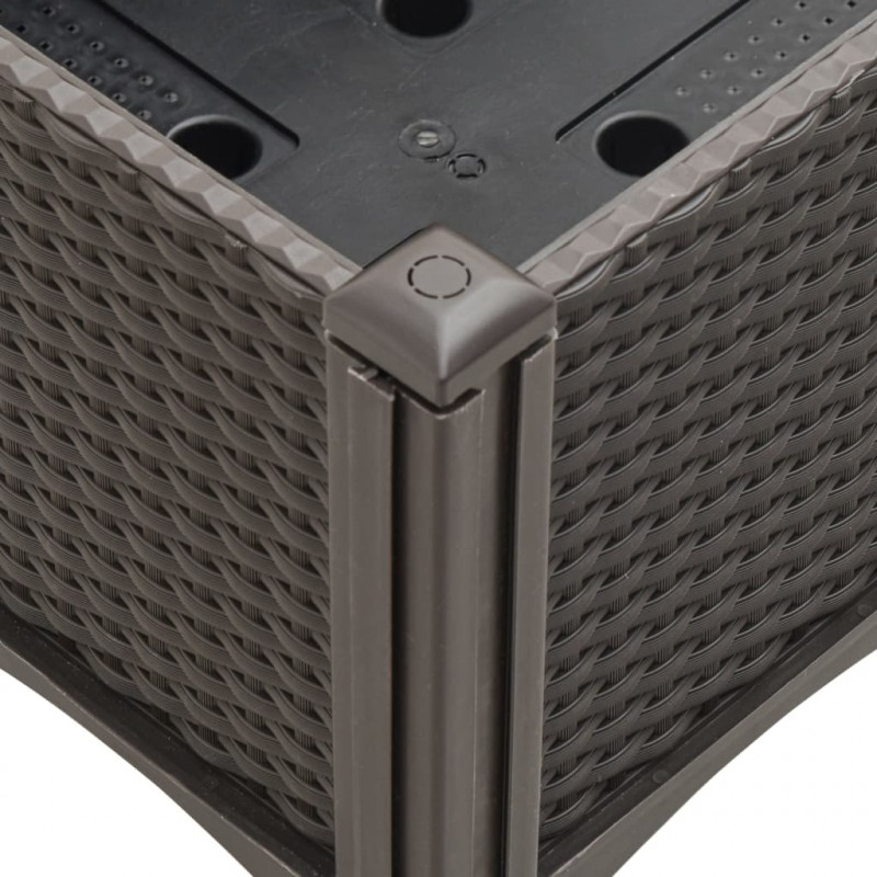 Donica ogrodowa z kratką, brązowa, 200x160x142 cm, PP