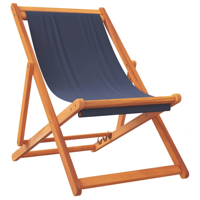 Składane krzesła plażowe, 2 szt., niebieskie, obite tkaniną