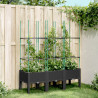 Donica ogrodowa z kratką, czarna, 120x40x142,5 cm, PP