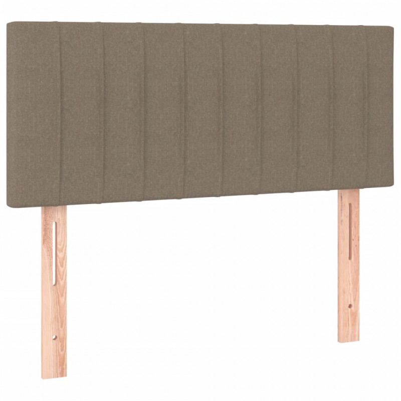Łóżko kontynentalne z materacem, taupe, 120x190 cm, tkanina