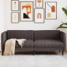 Sofa 3-osobowa, ciemnobrązowa, tapicerowana tkaniną