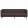 Sofa 3-osobowa, ciemnobrązowa, tapicerowana tkaniną