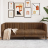 Sofa 3-os., brązowa, sztuczna skóra zamszowa