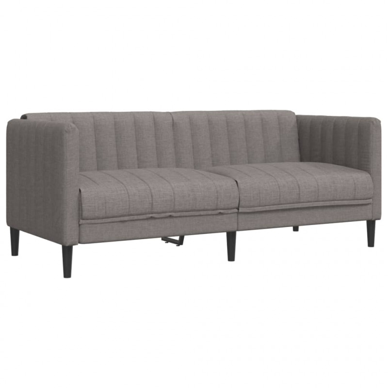 Sofa 2-osobowa, kolor taupe, tapicerowana tkaniną