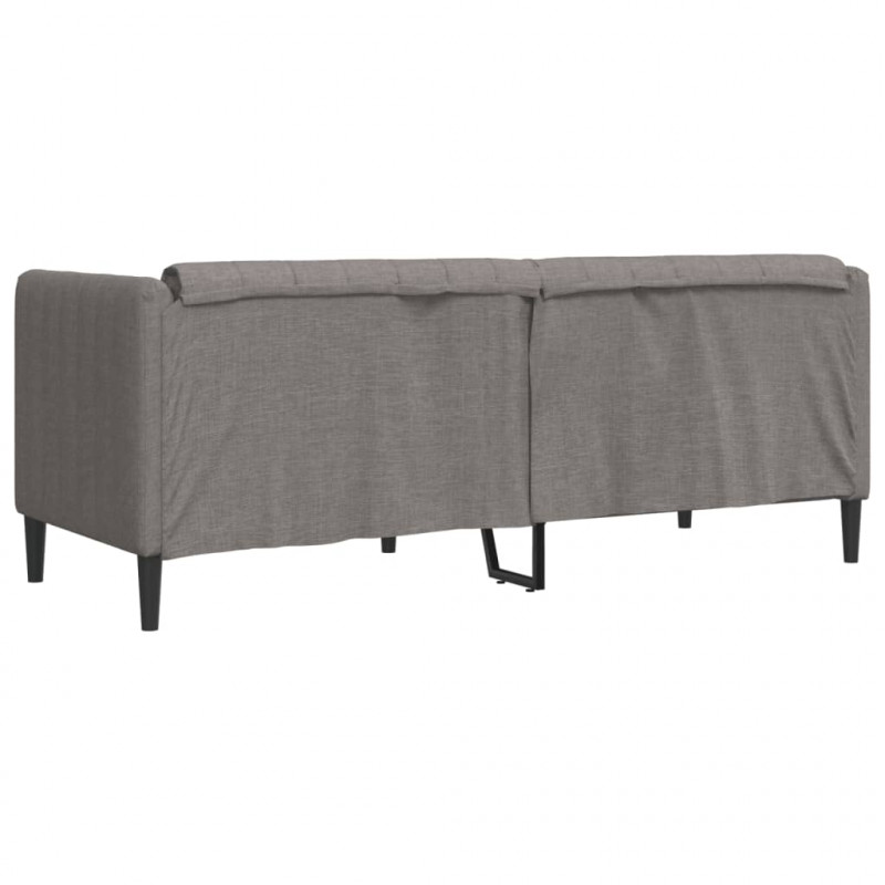 Sofa 2-osobowa, kolor taupe, tapicerowana tkaniną