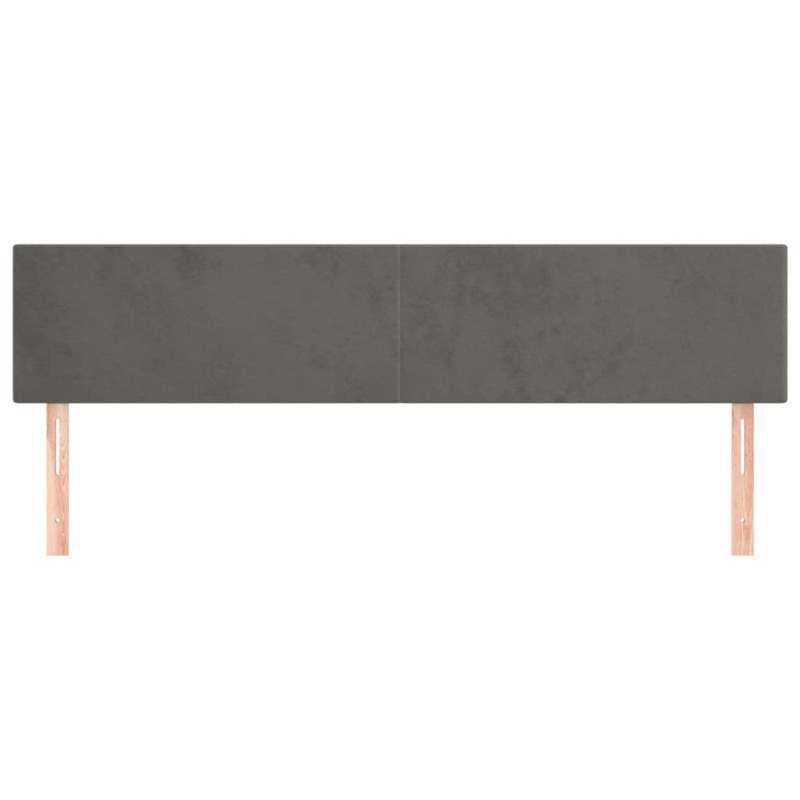 Zagłówki do łóżka, 2 szt, ciemnoszary, 100x5x78/88cm, aksamitny
