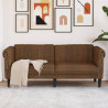 Sofa 2-os., brązowa, sztuczna skóra zamszowa