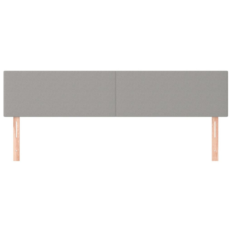 Zagłówki do łóżka, 2 szt., jasnoszary, 100x5x78/88 cm, tkanina