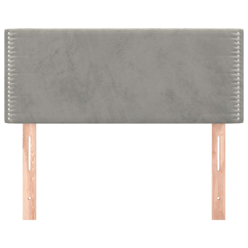 Zagłówek do łóżka, jasnoszary, 80x5x78/88 cm, aksamit
