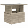 Stół ogrodowy ze szklanym blatem, jasnoszary, 100x55x73 cm