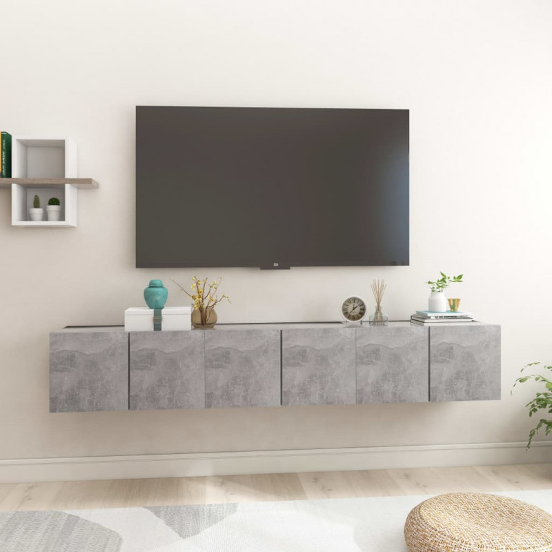 Szafki wiszące pod TV 3 szt., szarość betonu, 60x30x30 cm