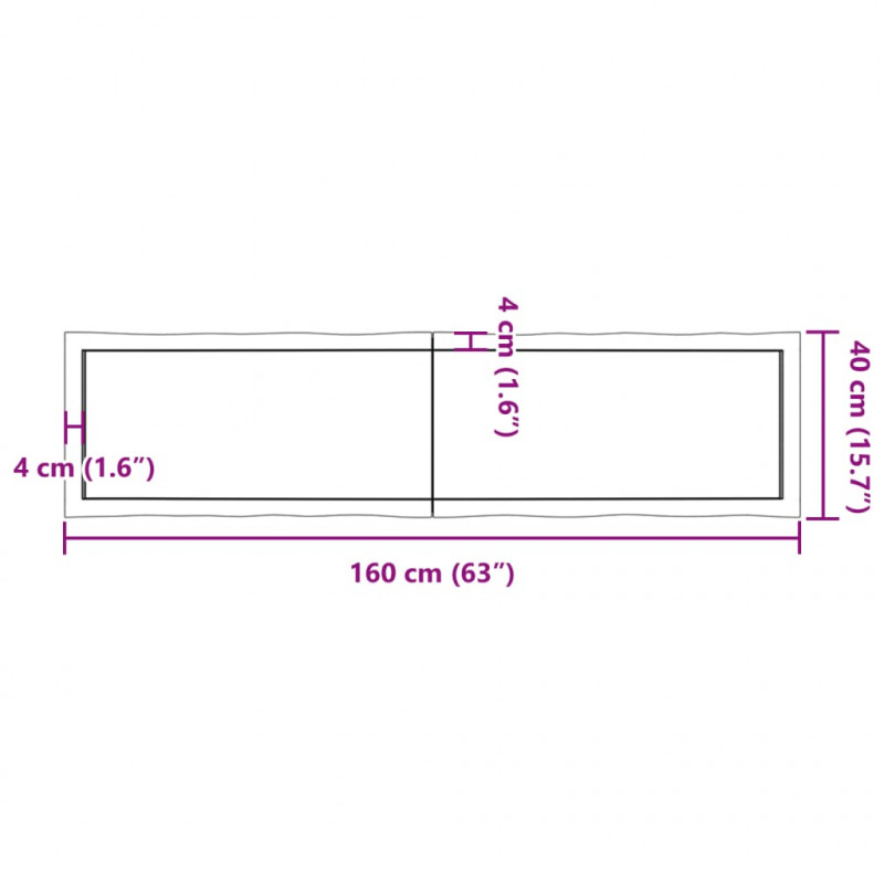 Blat, jasnobrązowy 160x40x(2-4)cm drewno z naturalną krawędzią