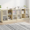 Biblioteczka z drzwiczkami, dąb sonoma, 204x37x75 cm
